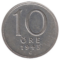 Швеция 10 эре 1943 год (G)
