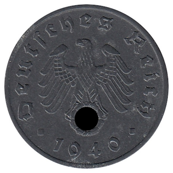 Германия (Третий Рейх) 1 рейхспфенниг 1940 год (А)