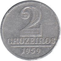 Бразилия 2 крузейро 1959 год