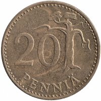 Финляндия 20 пенни 1983 год "K"