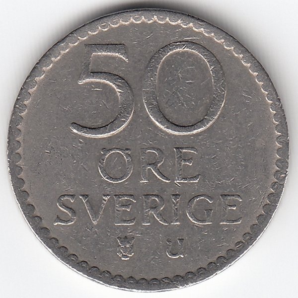 Швеция 50 эре 1965 год