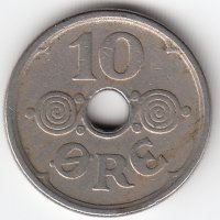 Дания 10 эре 1926 год