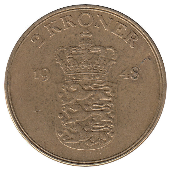 Дания 2 кроны 1948 год