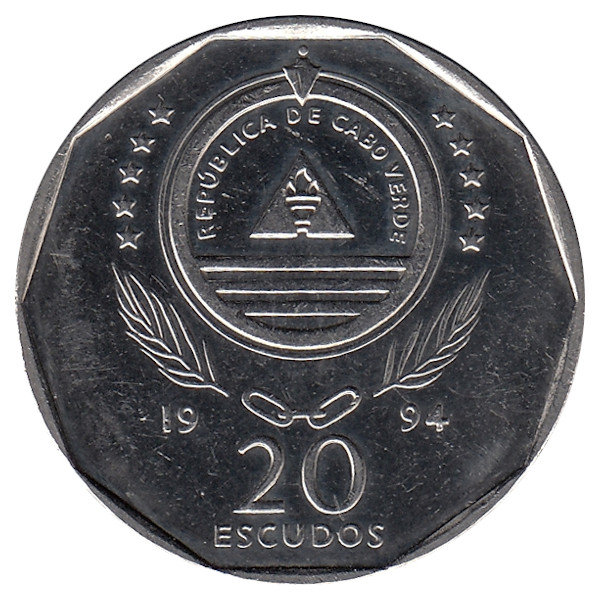 Кабо-Верде 20 эскудо 1994 год (UNC)