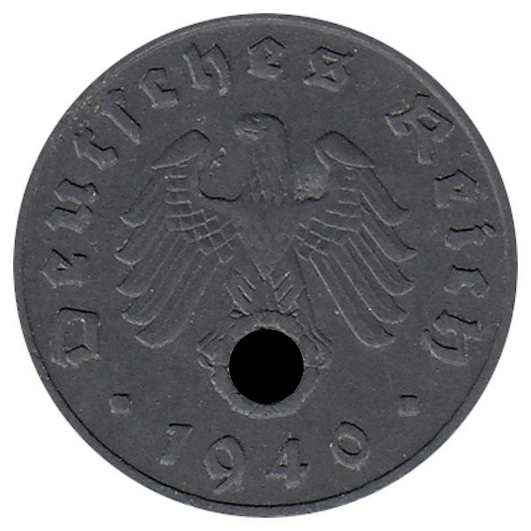 Германия (Третий Рейх) 1 рейхспфенниг 1940 год (В)
