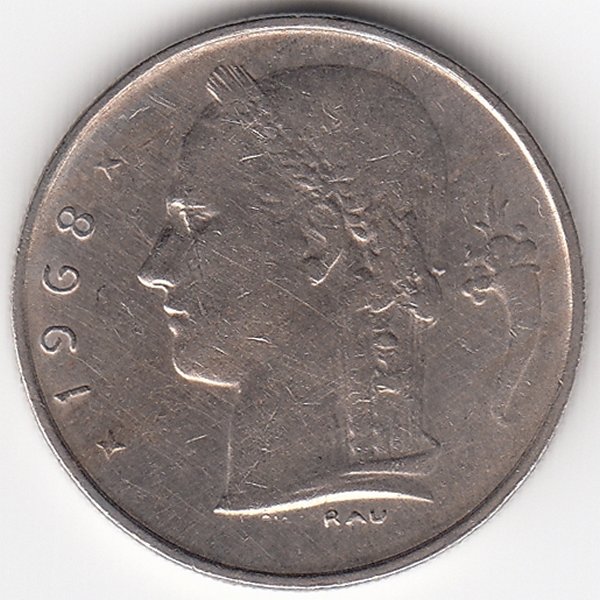 Бельгия (Belgique) 1 франк 1968 год