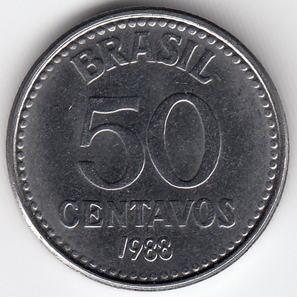 Бразилия 50 сентаво 1988 год