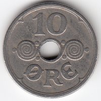 Дания 10 эре 1929 год
