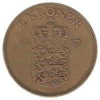 Дания 2 кроны 1957 год