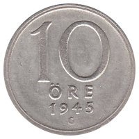 Швеция 10 эре 1945 год (G)