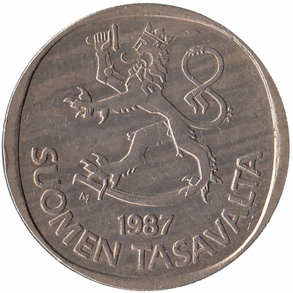 Финляндия 1 марка 1987 год "M"