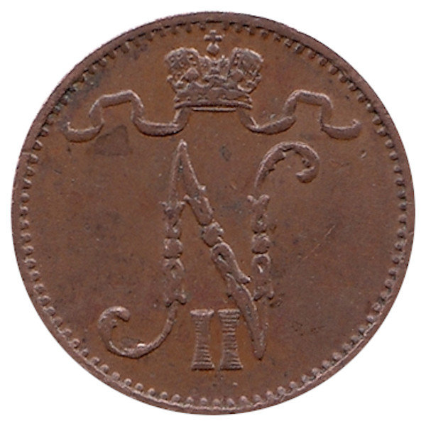 Финляндия (Великое княжество) 1 пенни 1909 год
