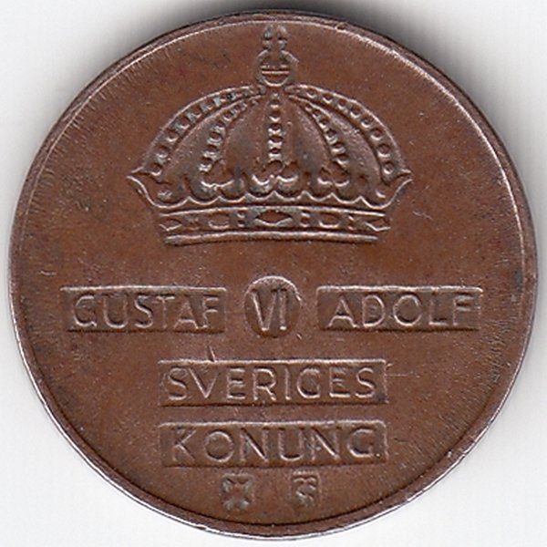 Швеция 1 эре 1954 год