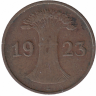 Германия (Веймарская республика) 1 рентенпфенниг 1923 год (E)