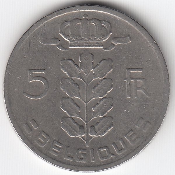 Бельгия (Belgique) 5 франков 1967 год