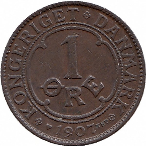 Дания 1 эре 1907 год (XF)