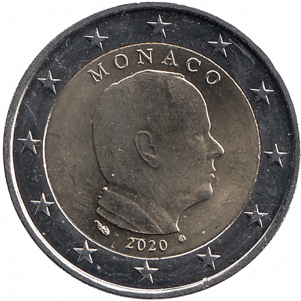 Монако 2 евро 2020 год (UNC)