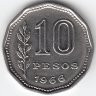 Аргентина 10 песо 1966 год