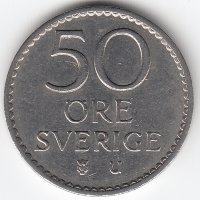 Швеция 50 эре 1968 год