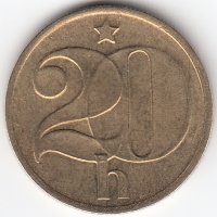 Чехословакия 20 геллеров 1975 год