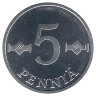 Финляндия 5 пенни 1987 год (UNC)