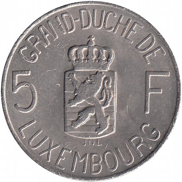 Люксембург 5 франков 1962 год
