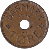 Дания 1 эре 1936 год