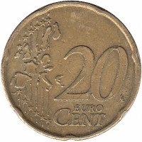 Бельгия 20 евроцентов 2002 год