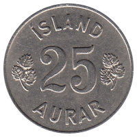 Исландия 25 эйре 1965 год