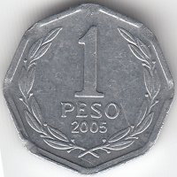 Чили 1 песо 2005 год