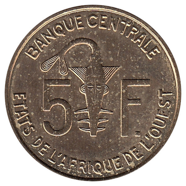 Западные Африканские штаты 5 франков 2012 год 