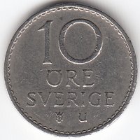 Швеция 10 эре 1973 год