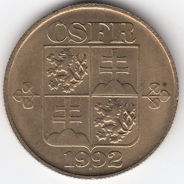 Чехословакия 1 крона 1992 год