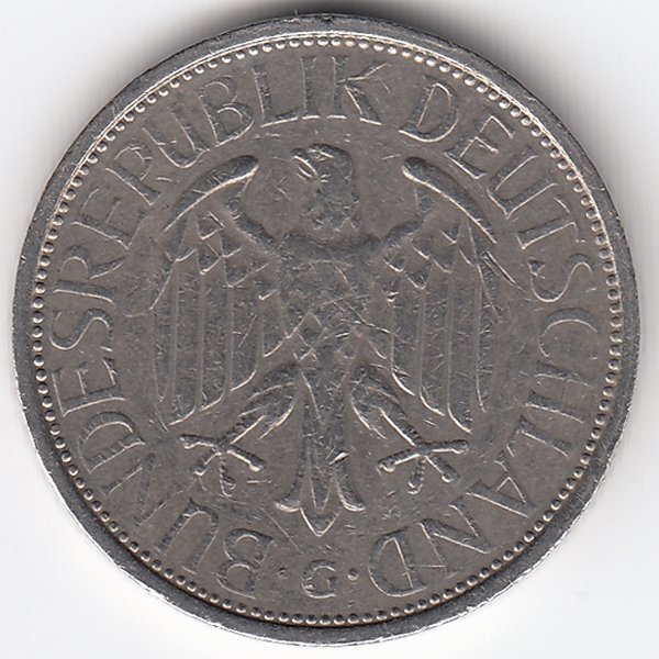 ФРГ 1 марка 1974 год (G)