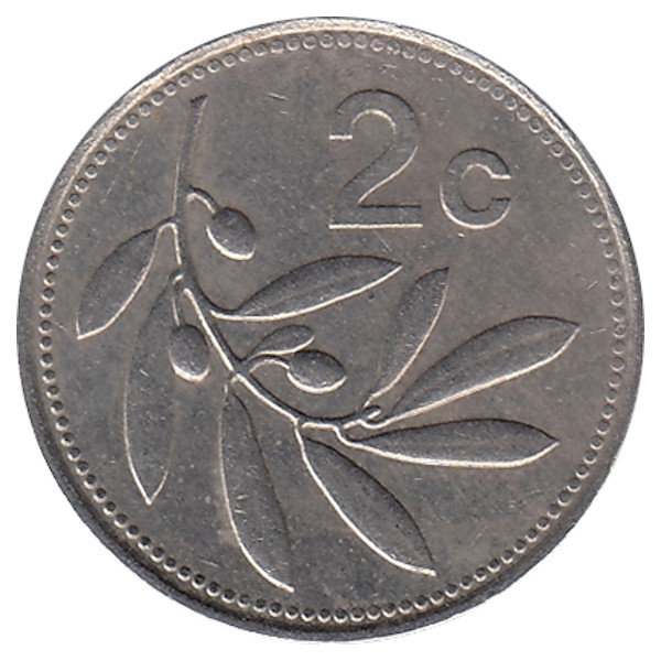 Мальта 2 цента 1986 год