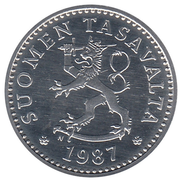 Финляндия 10 пенни 1987 год «N» (UNC)