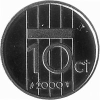 Нидерланды 10 центов 2000 год (UNC)