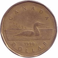Канада 1 доллар 1990 год