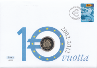 Финляндия 2 евро 2012 год (в конверте с маркой)