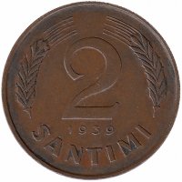 Латвия 2 сантима 1939 год