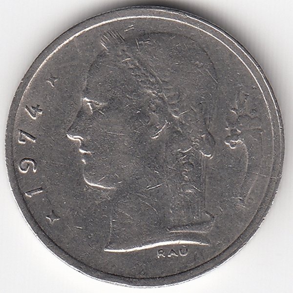 Бельгия (Belgique) 1 франк 1974 год