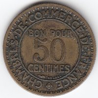 Франция 50 сантимов 1924 год