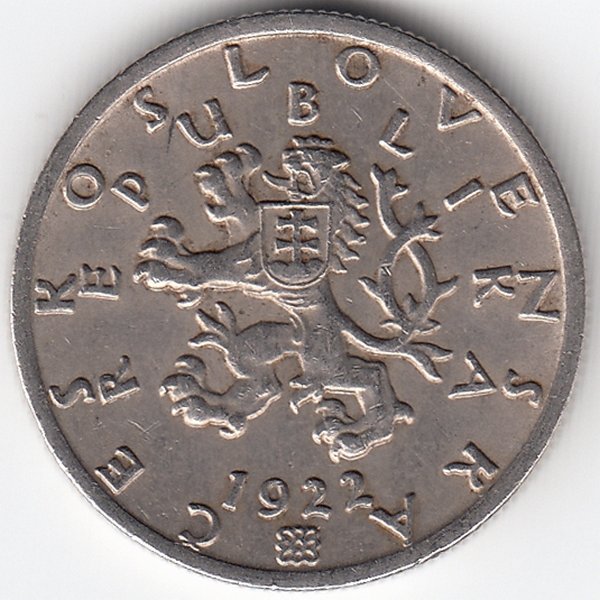 Чехословакия 50 геллеров 1922 год