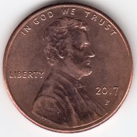 США 1 цент 2017 год (P)