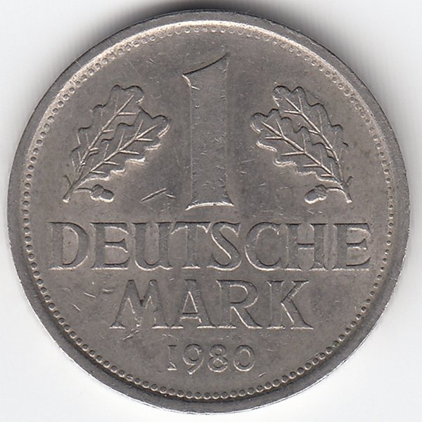 ФРГ 1 марка 1980 год (D)