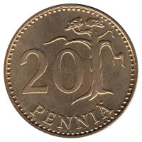 Финляндия 20 пенни 1985 год (UNC)