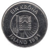 Исландия 1 крона 1991 год