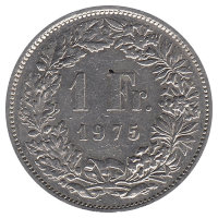 Швейцария 1 франк 1975 год