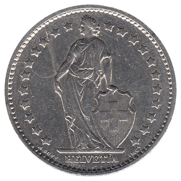 Швейцария 1 франк 1975 год