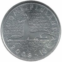 Финляндия 10 евро 2008 год Мика Тойми Валтари